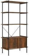 vidaXL B&uuml;cherregal Regal mit 5 B&ouml;den und Schrank 80x40x163 cm Stahl...