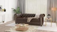 S-Style M&ouml;bel Chesterfield-Sofa Jeff, 3-Sitzer mit Schlaffunktion aus veganem...