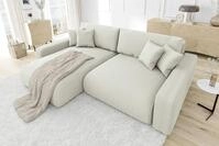 S-Style M&ouml;bel Ecksofa Emma mit Bettfunktion in Cord-Stoff und hohem...