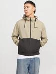 Blouson JACK & JONES "JJERUSH mit Kapuze", Herren, Gr. L, schwarz-wei&szlig; (coriander