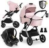 Hauck Kombi-Kinderwagen Vision X Trio Set Black - Melange Rose, 3in1...