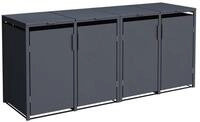 DEGAMO M&uuml;lltonnenbox M&Uuml;NCHEN, Stahl grau, f&uuml;r 4 Tonnen 120 oder 240 Liter