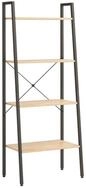 vidaXL B&uuml;cherregal, Standregal 4 B&ouml;den Hellbraun und Schwarz 56x35x140 cm
