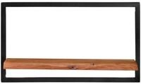 vidaXL Wandregal, Regale 2 Stk. 60x25x35 cm Massivholz Akazie und Stahl