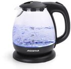 Aigostar Wasserkocher Kleiner wasserkocher glas mit led-beleuchtung, 1 Liter, 2200W,