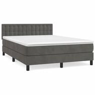 vidaXL Boxspringbett 140 x 200 cm Boxspringbett mit Matratze Dunkelgrau 140x200...