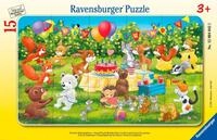 Ravensburger Rahmenpuzzle Tierische Geburtstagsfeier, 15 Puzzleteile, Made in...