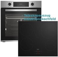 BEKO Induktions Herd-Set Einbau, Autark mit Teleskopauszug, Umluft, Elektrogrill