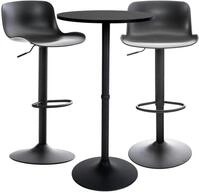 CLP Sitzgruppe 2er Bartisch Set Medora, 2 Barhocker und 1 Stehtisch