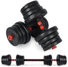 MSports&reg; Hantel-Set Hantelset 2in1 - Kurzhanteln + Langhanteln verstellbar