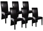 vidaXL Esszimmerstuhl Esszimmerst&uuml;hle 6 Stk. Schwarz Kunstleder (6 St)