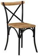 vidaXL Esszimmerstuhl, Essst&uuml;hle 4 Stk. Schwarz Mango-Massivholz