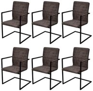 vidaXL Freischwinger 6 Stk. Braun Kunstleder vidaXL Freischwinger 6 Stk. Braun Kunstleder