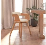 vidaXL Esszimmerstuhl, Esszimmerstuhl Creme Bugholz und Kunstleder