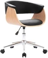 vidaXL Esszimmerstuhl Esszimmerstuhl Drehbar Schwarz Bugholz und Kunstleder (1...