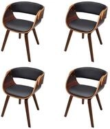 vidaXL Esszimmerstuhl Esszimmerst&uuml;hle 4 Stk. Braun Bugholz und Kunstleder (4...