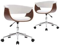 vidaXL Esszimmerstuhl Esszimmerst&uuml;hle 2 Stk. Drehbar Wei&szlig; Kunstleder (2 St)