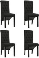 vidaXL Esszimmerstuhl vidaXL Esszimmerst&uuml;hle 4 Stk. Schwarz Stoff