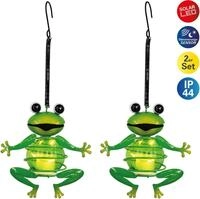n&auml;ve LED Solarleuchte 2er Set Solar-Deko-H&auml;ngeleuchte "FROSCH", LED fest