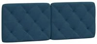 vidaXL Bett Kopfteil-Kissen Blau 120 cm Samt (1-tlg)