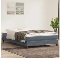 vidaXL Bett Boxspringbett ohne Matratze Dunkelgrau 140x220 cm Samt
