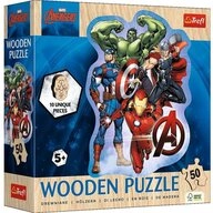 Trefl Puzzle Holz Puzzle Junior 50 - Avengers, 99 Puzzleteile