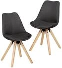 FINEBUY Esszimmerstuhl 2er Set Esszimmerst&uuml;hle Retro Stuhl K&uuml;chenst&uuml;hle Stoff