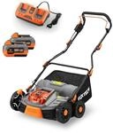 FUXTEC Akkurasenm&auml;her FX-E2VE38SET, Arbeitsbreite 38 cm, 45 L Fangkorb,