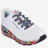 Skechers UNO Sneaker Plateausneaker, Schn&uuml;rschuh mit Keilabsatz bunt|wei&szlig; 36 EU