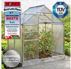 BRAST Gew&auml;chshaus Aluminium mit Fundament rostfrei 130x190x195cm, BxTxH: 190 x...