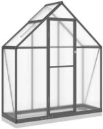 vidaXL Gew&auml;chshaus Gew&auml;chshaus mit Fundamentrahmen Anthrazit 169x58x202 cm Alu