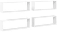 vidaXL Wandregal, W&uuml;rfelregale 4 Stk. Wei&szlig; 80x15x26,5 cm Holzwerkstoff