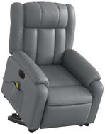 vidaXL Sessel Massagesessel mit Aufstehhilfe Elektrisch Grau Kunstleder (1-St)