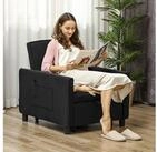 HOMCOM Sessel 3-in-1 Schlafsessel, Klappbett mit Bettfunktion, Lendenkissen