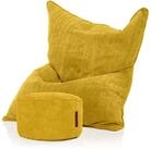 Green Bean Sitzsack XXL Sitzsack Square Cord + Hocker (Sitzsack + Hocker im Set...