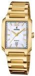 Festina Quarzuhr Quarz Rechteckig Goldfarben/Perlmutt