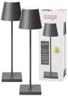 SIGOR LED Tischleuchte 2x Nuindie USB-C 380mm graphitgrau, Dimmbar, LED fest