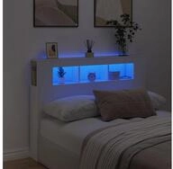 vidaXL Kopfteil vidaXL LED-Kopfteil Wei&szlig; 140x18,5x103,5 cm Holzwerkstoff