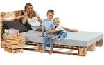 sunnypillow Palettenbett mit Kopfteil Holzbett 80 90 100 120 140 160 180 200 220 240