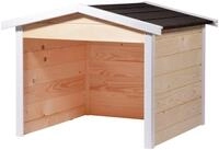 dobar M&auml;hroboter-Garage, BxTxH: 68x76x52 cm, aus Holz in natur, mit Bitumen-Dach