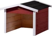 dobar M&auml;hroboter-Garage, BxTxH: 68x76x52 cm, aus Holz in rot, mit Bitumen-Dach