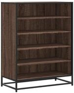 vidaXL Schuhregal Schuhschrank Eichen-Optik 75x38x97,5 cm Holzwerkstoff Metall,
