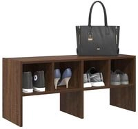 vidaXL Schuhschrank Schuhregal Stapelbar Braun Eichen-Optik 89,5x30x40 cm