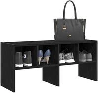 vidaXL Schuhschrank Schuhregal Stapelbar Schwarz Eichen-Optik 89,5x30x40 cm