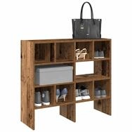 vidaXL Schuhschrank Schuhregale 2 Stk. Stapelbar Altholz-Optik 89,5x30x40 cm
