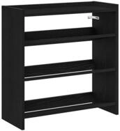 vidaXL Schuhregal Schuhregal Schwarz 60x25x62 cm Holzwerkstoff, 1-tlg.