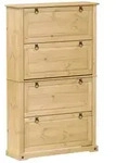 vidaXL Schuhschrank NA Schuhschrank Schuhregal Corona 99x32x163,5 cm Massivholz