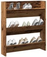 vidaXL Schuhschrank NA Schuhregal Wandmontage Altholz-Optik 80x18x90 cm...