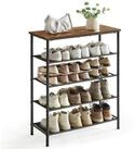 VASAGLE Schuhregal Schuhschrank, 4/5Ebenen, Stoffablagen, gro&szlig;e Oberfl&auml;che f&uuml;r