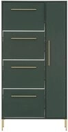 Lomadox Schuhschrank KELLA-80 Flur Schrank Schuhkipper gr&uuml;n, Metallf&uuml;&szlig;e goldfarben